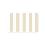 Vertical Stripes - White and Pearl Brown Magnet (Name Card)