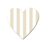 Vertical Stripes - White and Pearl Brown Magnet (Heart)