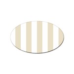 Vertical Stripes - White and Pearl Brown Sticker Oval (10 pack)