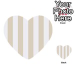 Vertical Stripes - White and Pearl Brown Multi-purpose Cards (Heart)