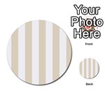 Vertical Stripes - White and Pearl Brown Multi-purpose Cards (Round)