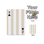 Vertical Stripes - White and Pearl Brown Playing Cards 54 (Mini)