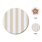 Vertical Stripes - White and Pearl Brown Playing Cards (Round)