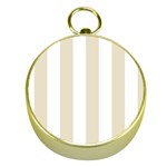 Vertical Stripes - White and Pearl Brown Gold Compass