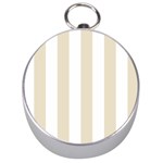 Vertical Stripes - White and Pearl Brown Silver Compass