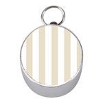 Vertical Stripes - White and Pearl Brown Silver Compass (Mini)