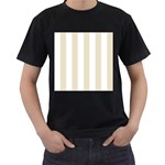 Vertical Stripes - White and Pearl Brown Men s T-Shirt (Black)