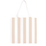 Vertical Stripes - White and Almond Brown Grocery Light Tote Bag
