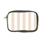 Vertical Stripes - White and Almond Brown Coin Purse