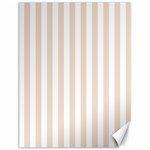 Vertical Stripes - White and Almond Brown Canvas 12  x 16 