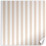Vertical Stripes - White and Almond Brown Canvas 20  x 20 