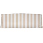 Vertical Stripes - White and Almond Brown Body Pillow Case (Dakimakura) (One Side)