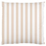 Vertical Stripes - White and Almond Brown Large Cushion Case (Two Sides)