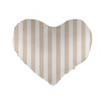 Vertical Stripes - White and Almond Brown Standard 16  Premium Heart Shape Cushion