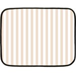 Vertical Stripes - White and Almond Brown Fleece Blanket (Mini)