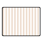 Vertical Stripes - White and Almond Brown Fleece Blanket (Small) (One Side)