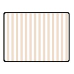 Vertical Stripes - White and Almond Brown Double Sided Fleece Blanket (Small) (Two Sides)