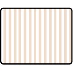 Vertical Stripes - White and Almond Brown Double Sided Fleece Blanket (Medium) (Two Sides)