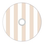 Vertical Stripes - White and Almond Brown CD Wall Clock