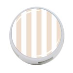 Vertical Stripes - White and Almond Brown 4-Port USB Hub (Two Sides)
