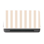 Vertical Stripes - White and Almond Brown Memory Card Reader with CF