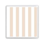 Vertical Stripes - White and Almond Brown Memory Card Reader with Storage (Square)