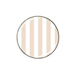 Vertical Stripes - White and Almond Brown Hat Clip Ball Marker