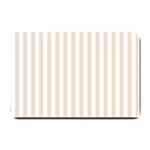 Vertical Stripes - White and Almond Brown Small Doormat