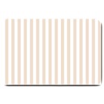 Vertical Stripes - White and Almond Brown Large Doormat