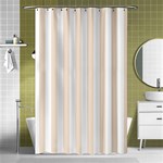 Vertical Stripes - White and Almond Brown Shower Curtain 48  x 72  (Small)