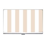 Vertical Stripes - White and Almond Brown Business Card Holder