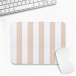 Vertical Stripes - White and Almond Brown Small Mousepad