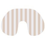Vertical Stripes - White and Almond Brown Travel Neck Pillow