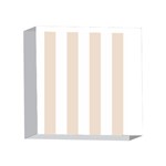 Vertical Stripes - White and Almond Brown 4 x 4  Acrylic Photo Block