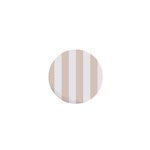 Vertical Stripes - White and Almond Brown 1  Mini Button