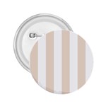 Vertical Stripes - White and Almond Brown 2.25  Button