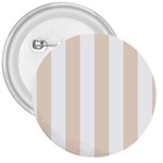 Vertical Stripes - White and Almond Brown 3  Button