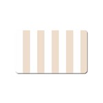 Vertical Stripes - White and Almond Brown Magnet (Name Card)