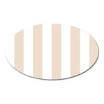 Vertical Stripes - White and Almond Brown Magnet (Oval)
