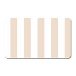 Vertical Stripes - White and Almond Brown Magnet (Rectangular)