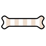 Vertical Stripes - White and Almond Brown Magnet (Dog Bone)