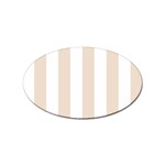 Vertical Stripes - White and Almond Brown Sticker Oval (100 pack)