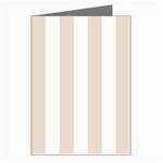 Vertical Stripes - White and Almond Brown Greeting Card