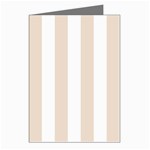 Vertical Stripes - White and Almond Brown Greeting Cards (Pkg of 8)