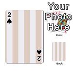 Vertical Stripes - White and Almond Brown Playing Cards 54 Designs