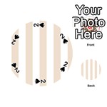 Vertical Stripes - White and Almond Brown Playing Cards 54 (Round)