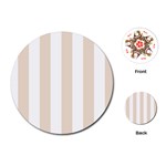 Vertical Stripes - White and Almond Brown Playing Cards (Round)