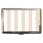 Vertical Stripes - White and Almond Brown Cigarette Money Case