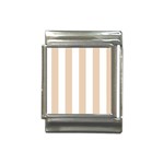 Vertical Stripes - White and Pastel Brown Italian Charm (13mm)