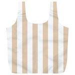 Vertical Stripes - White and Pastel Brown Full Print Recycle Bag (XL)